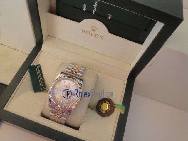 rolex replica datejust acciaio oro argento barrette orologio imitazione - immagine 3
