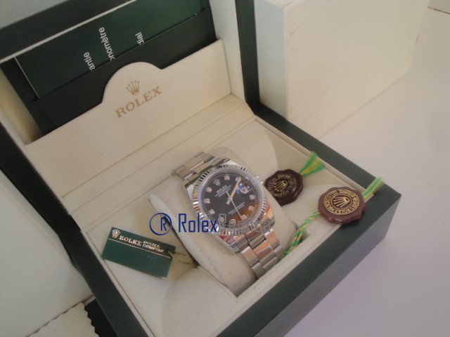 rolex replica datejust oyster brillantini black orologio imitazione - immagine 4