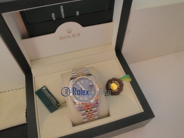 rolex replica datejust acciaio oro blu roman orologio imitazione - immagine 4