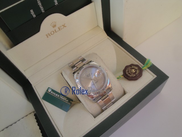 rolex replica datejust argento roman oyster orologio imitazione - immagine 4