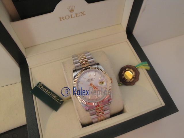 rolex replica datejust acciaio oro argento barrette orologio imitazione - immagine 4