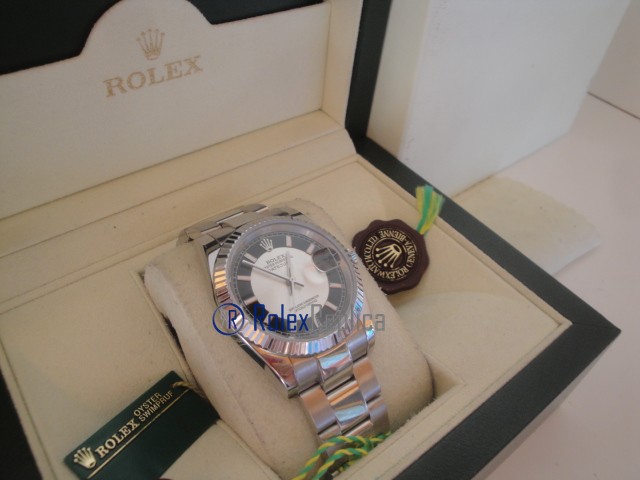 rolex replica datejust oyster bicolor black orologio imitazione - immagine 4