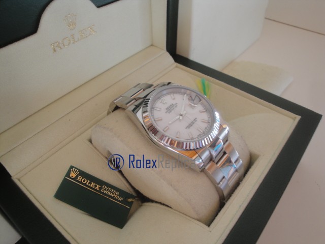 rolex replica datejust white barrette oyster orologio imitazione - immagine 5