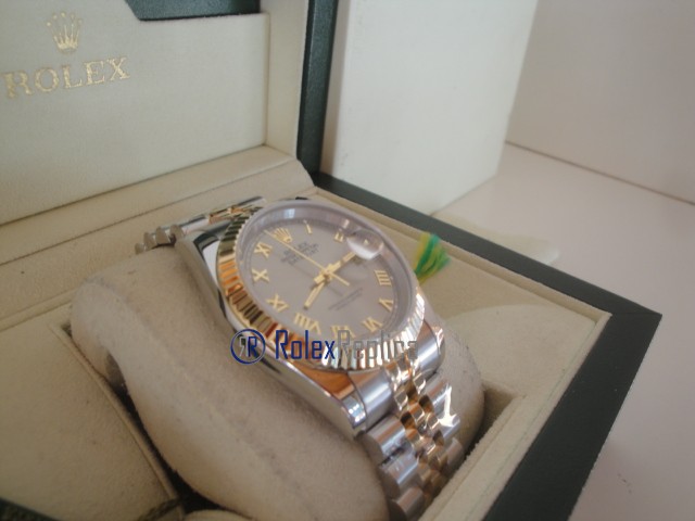 rolex replica datejust acciaio oro argento roman orologio imitazione - immagine 5