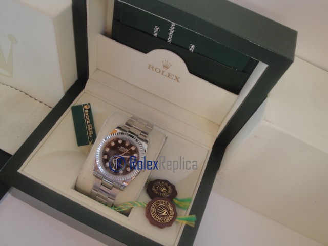 rolex replica datejust oyster brillantini black orologio imitazione - immagine 6