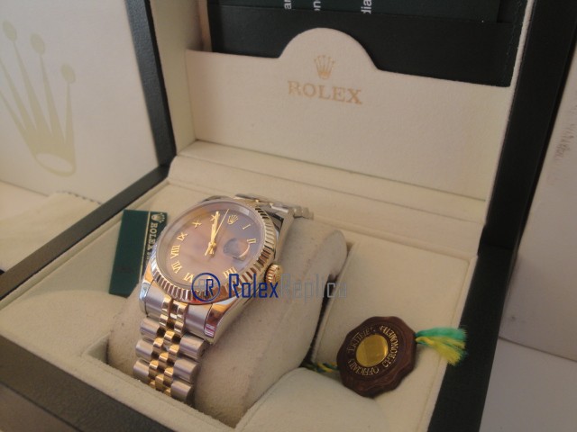 rolex replica datejust acciaio oro blu roman orologio imitazione - immagine 6