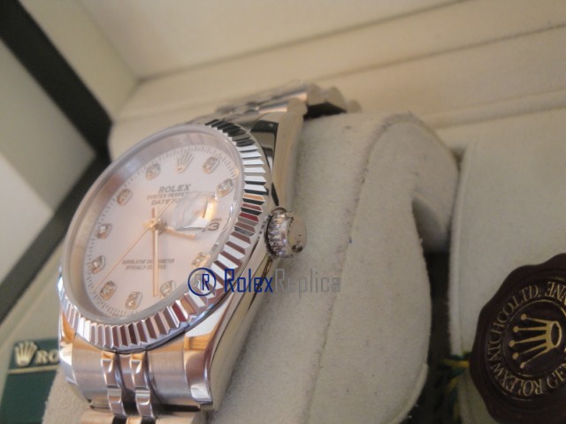 rolex replica datejust white brillantini orologio imitazione - immagine 7