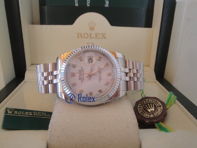 rolex replica datejust white brillantini orologio imitazione - immagine 9