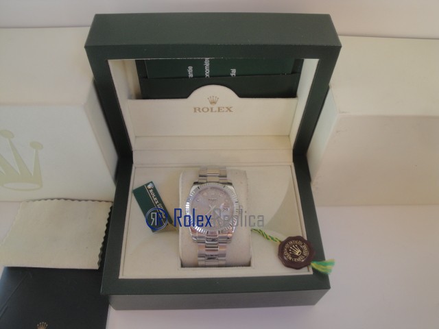 rolex replica datejust argento centenario oyster orologio imitazione - immagine 2