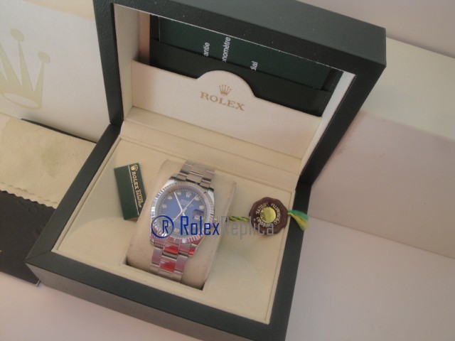 rolex replica datejust nero blu brillantini oyster orologio imitazione - immagine 3