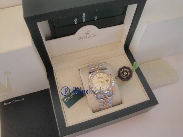 rolex replica datejust acciaio oro gold dial orologio imitazione - immagine 3