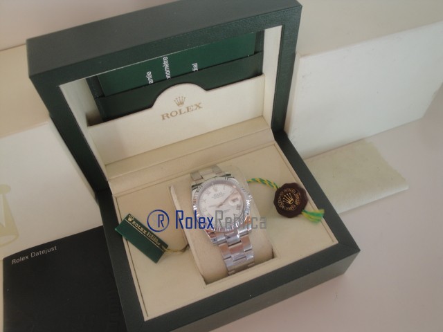 rolex replica datejust argento roman oyster orologio imitazione - immagine 3