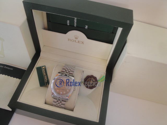 rolex replica datejust argento brillantini orologio imitazione - immagine 3