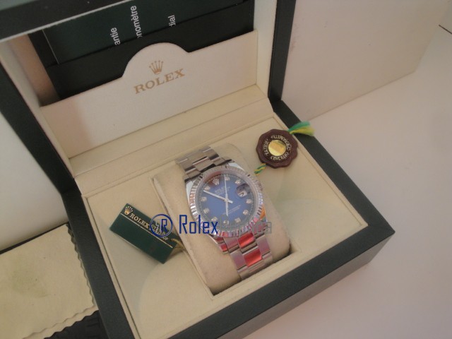 rolex replica datejust nero blu brillantini oyster orologio imitazione - immagine 4