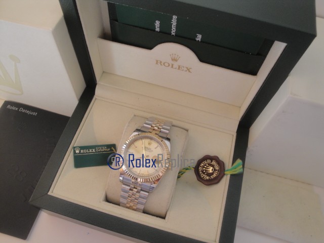 rolex replica datejust acciaio oro gold dial orologio imitazione - immagine 4