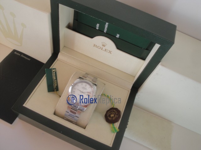 rolex replica datejust argento roman oyster orologio imitazione - immagine 4