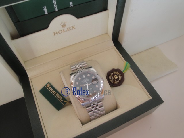 rolex replica datejust black brillantini orologio imitazione - immagine 4