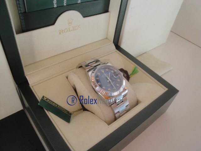 rolex replica datejust blu brillantini oyster orologio imitazione - immagine 5