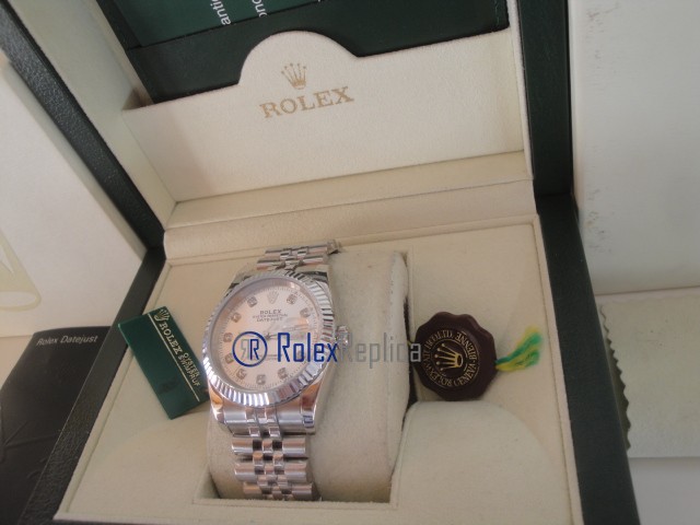 rolex replica datejust argento brillantini orologio imitazione - immagine 5