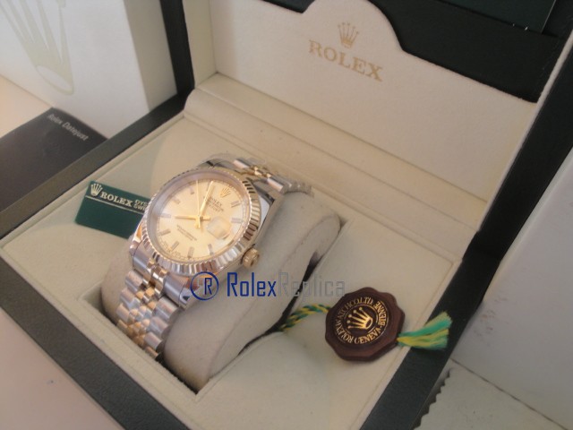 rolex replica datejust acciaio oro gold dial orologio imitazione - immagine 5