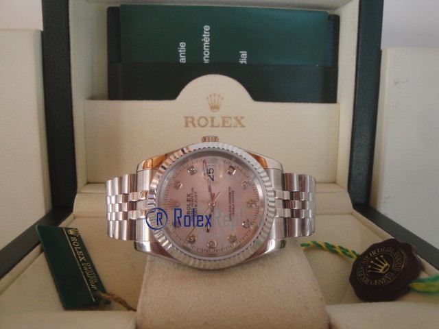 rolex replica datejust argento brillantini orologio imitazione - immagine 6