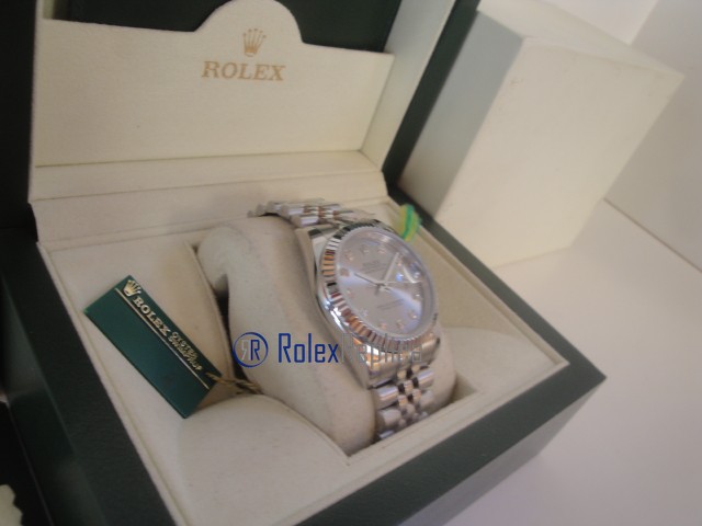 rolex replica datejust argento brillantini orologio imitazione - immagine 6