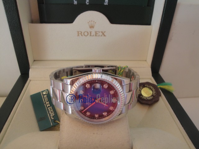 rolex replica datejust nero blu brillantini oyster orologio imitazione - immagine 7
