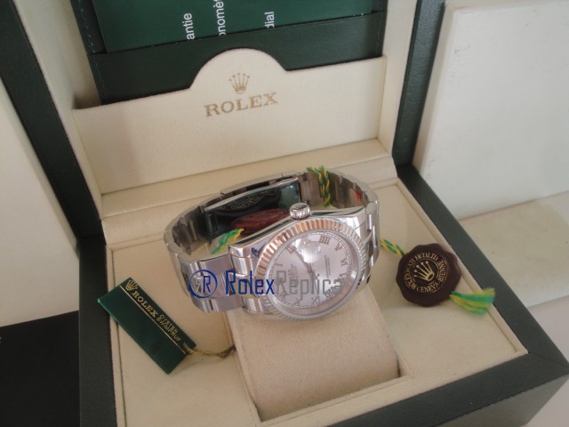 rolex replica datejust argento roman oyster orologio imitazione - immagine 7