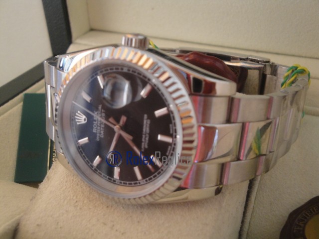 rolex replica datejust black barrette oyster orologio imitazione - immagine 7