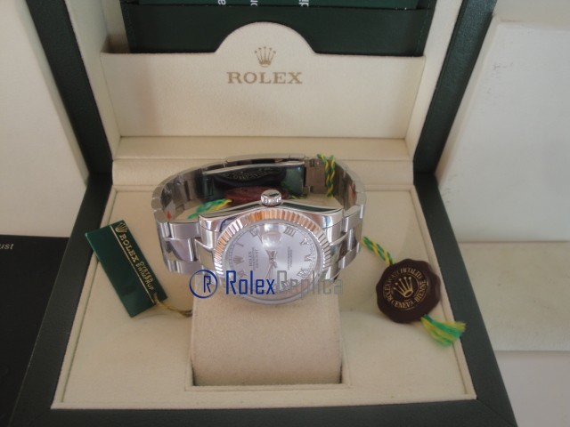 rolex replica datejust argento roman oyster orologio imitazione - immagine 8