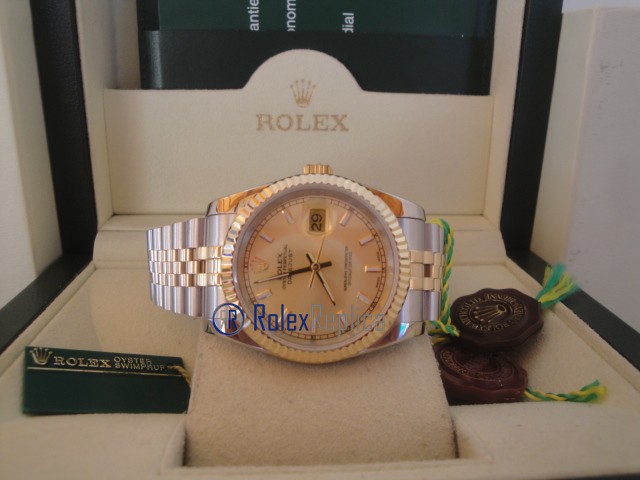 rolex replica datejust acciaio oro gold dial orologio imitazione - immagine 9