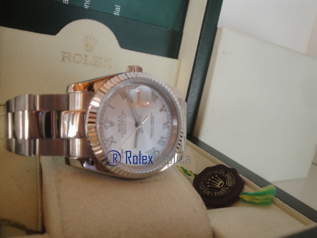 rolex replica datejust argento roman oyster orologio imitazione - immagine 9