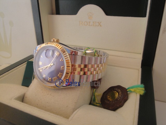 rolex replica datejust acciaio oro blu roman orologio imitazione - immagine 10