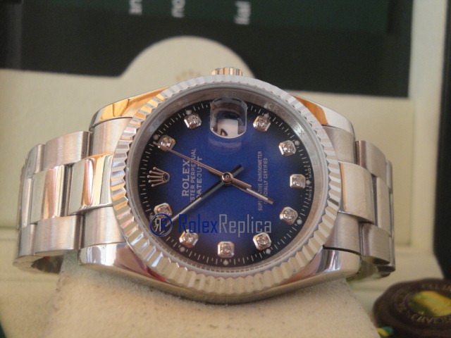 rolex replica datejust nero blu brillantini oyster orologio imitazione