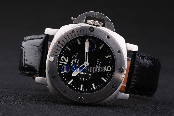 Panerai replica luminor marina submersible acciaio black dial imitazione copia - immagine 6