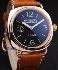Panerai replica radiomir 8 days oro strip leather imitazione copia