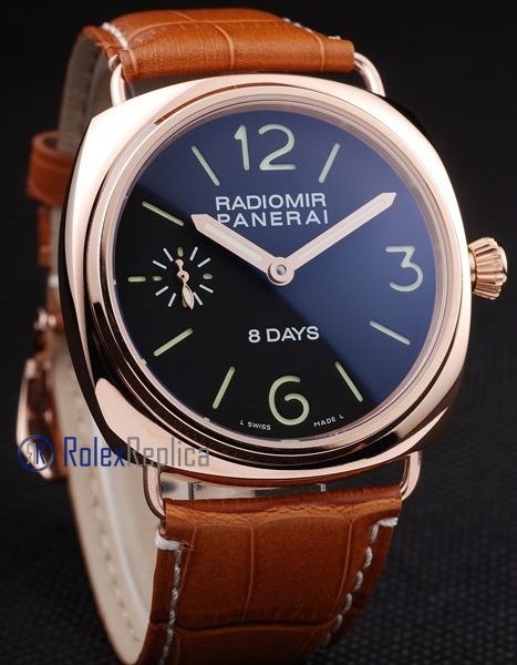 Panerai replica radiomir 8 days oro strip leather imitazione copia