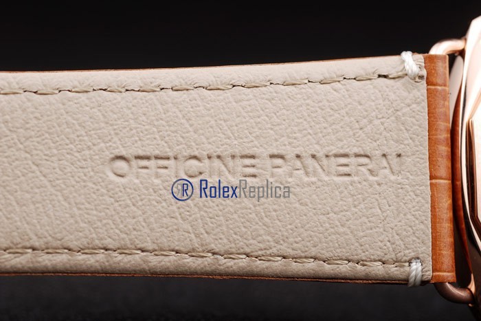 Panerai replica radiomir 8 days oro strip leather imitazione copia - immagine 8