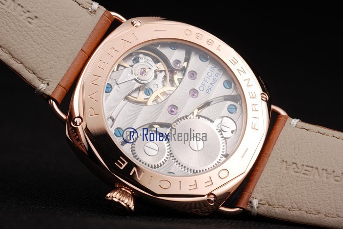 Panerai replica radiomir 8 days oro strip leather imitazione copia - immagine 9