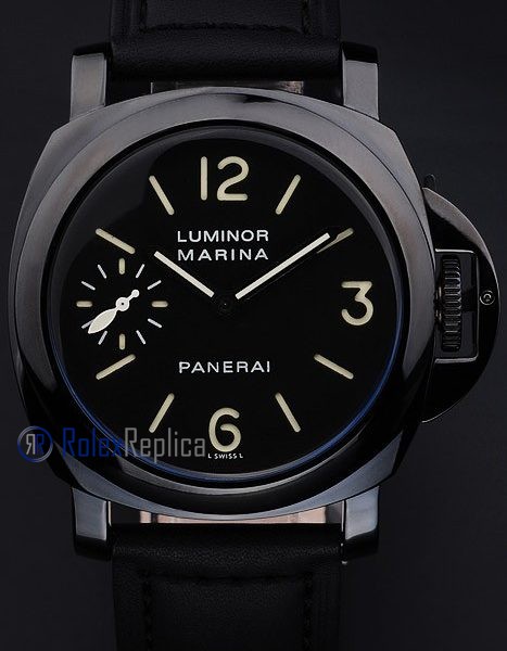 Panerai replica luminor marina pro-hunter pvd strip leather imitazione copia