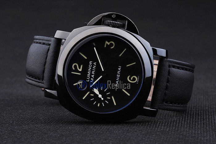 Panerai replica luminor marina pro-hunter pvd strip leather imitazione copia - immagine 6