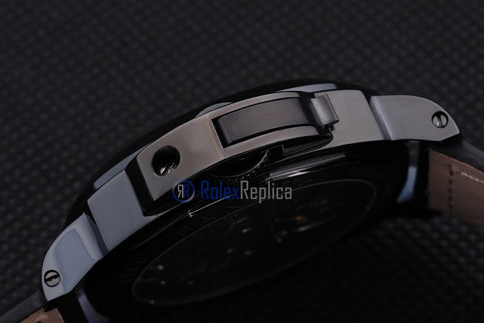 Panerai replica luminor marina pro-hunter pvd strip leather imitazione copia - immagine 8