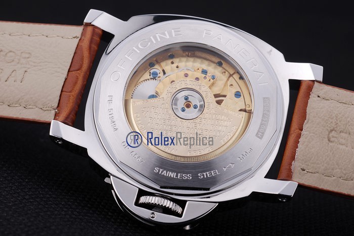 Panerai replica luminor GMT acciaio strip leather imitazione copia - immagine 8