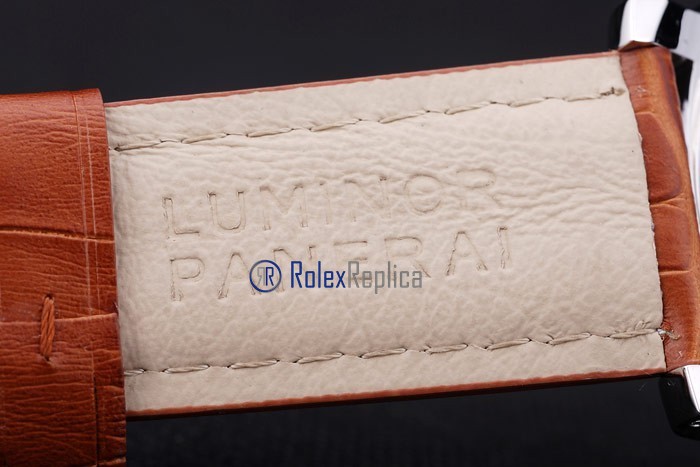 Panerai replica luminor GMT acciaio strip leather imitazione copia - immagine 9