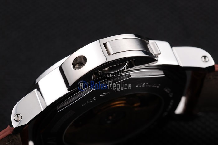 Panerai replica luminor GMT acciaio white dial strip leather imitazione copia - immagine 10