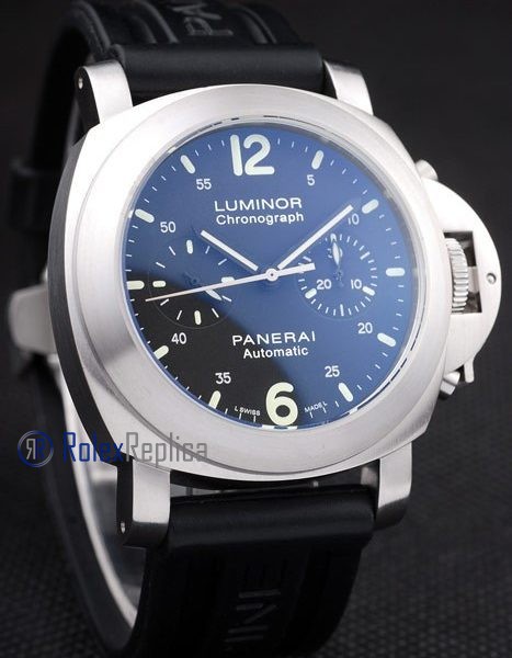 Panerai replica luminor chronograph acciaio strip rubber imitazione copia