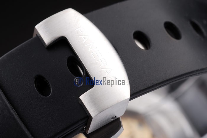 Panerai replica luminor chronograph acciaio strip rubber imitazione copia - immagine 6