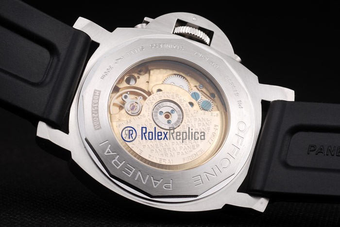 Panerai replica luminor chronograph acciaio strip rubber imitazione copia - immagine 10