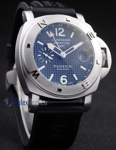 Panerai replica luminor GMT arktos acciaio strip rubber imitazione copia