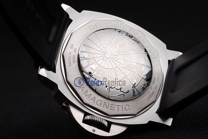 Panerai replica luminor GMT arktos acciaio strip rubber imitazione copia - immagine 8
